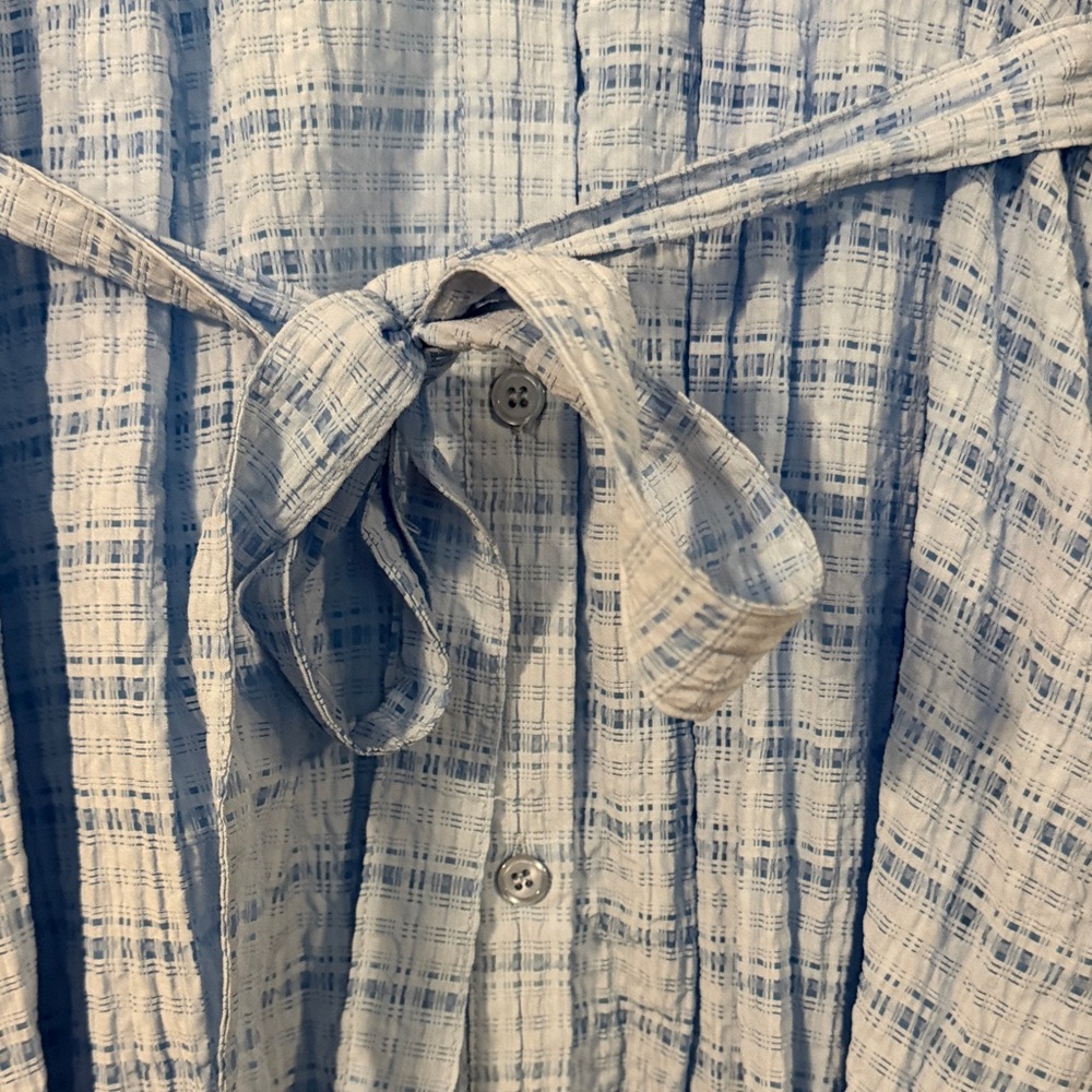 entro Light Blue Plaid Midi Dress - Picture 2 of 7